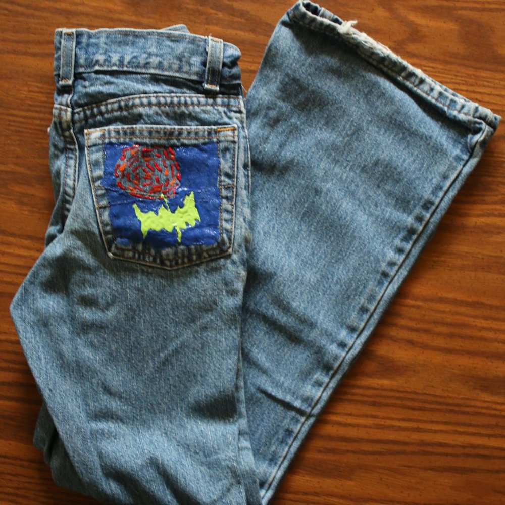 So Jeans with Hand Painted BackPockets